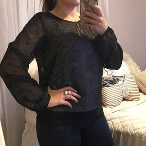 Sheer black top